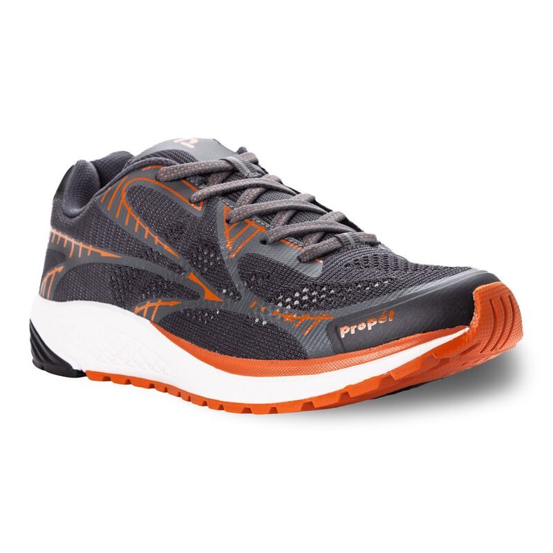 プロペット メンズ シューズ スニーカー Propet One LT Mens Walking Shoes Dark Gray Burnt Orange グレー