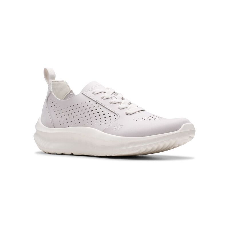 クラークス レディース シューズ スニーカー レース Clarks Cloudsteppersolevana Womens LaceUp Casual Shoes Off White Nubuck オ