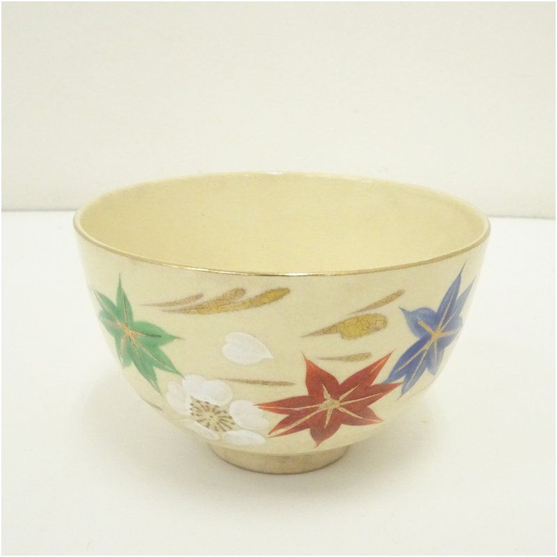 京焼 祥雲造 色絵草花茶碗 茶道 抹茶 おしゃれ 抹茶茶碗 抹茶碗 和食器