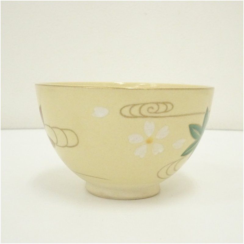 京焼 龍靖造 色絵紅葉茶碗 茶道 抹茶 おしゃれ 抹茶茶碗 抹茶碗 和食器