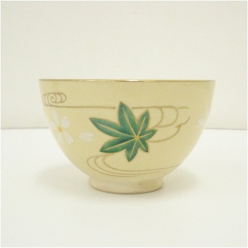 【新品・未使用】京焼 龍靖造 色絵草花茶碗在銘 茶碗 陶器 茶道具 10個セット 京焼 龍靖造 色絵紅葉茶碗 茶道 抹茶 おしゃれ 抹茶茶碗 抹茶碗 和食器