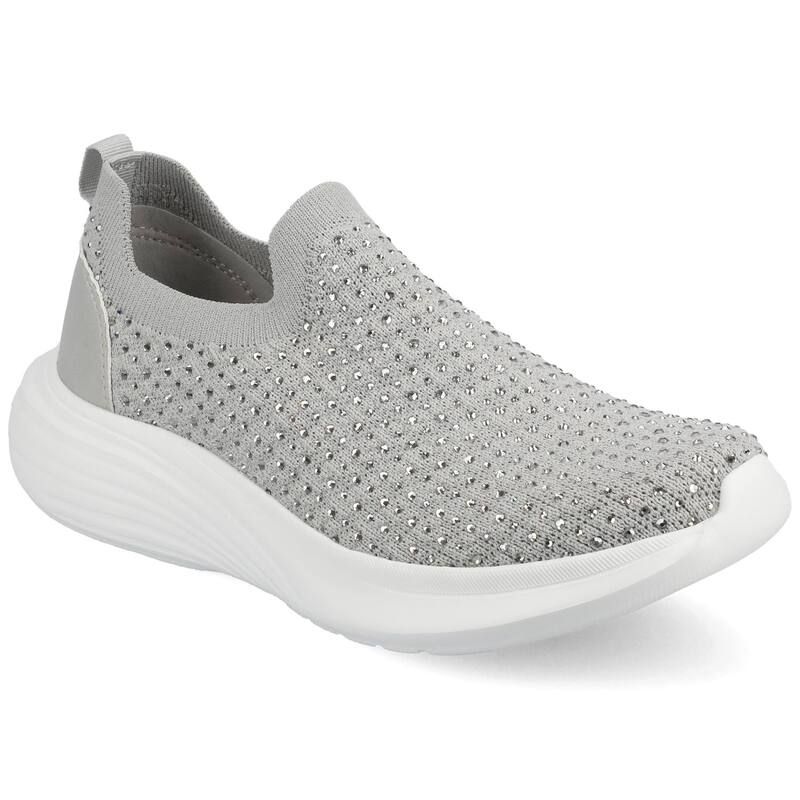 ジャーニー レディース シューズ スニーカー Journee Linnea Womens Casual SlipOn Sneakers Gray Bling グレー