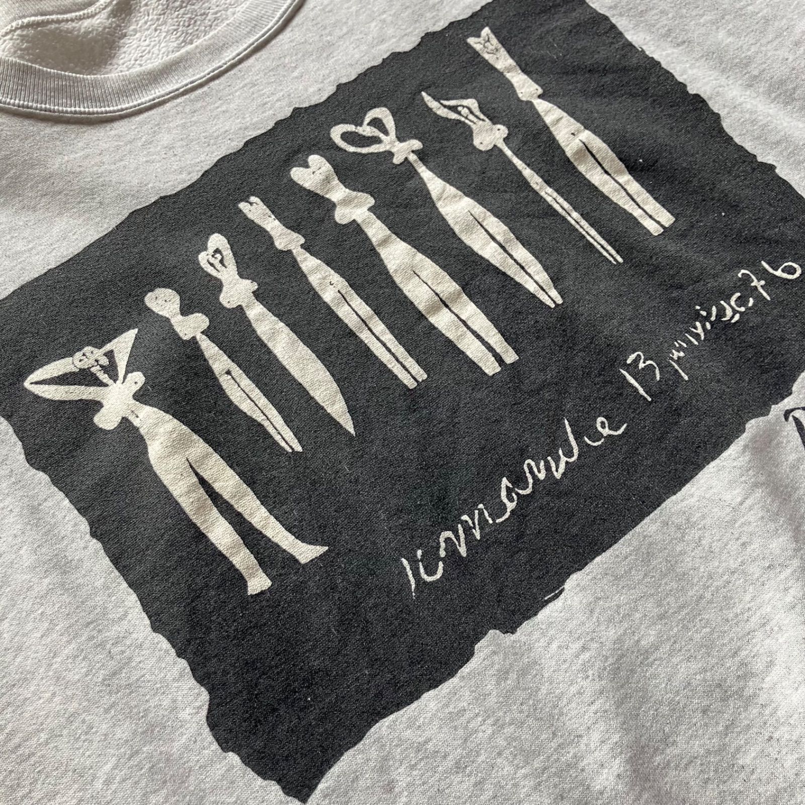 スペシャル ピカソ Picasso ヴィンテージ スウェット 80s 90s Huit Silhouettes 8つのシルエット Ralph Marlin ラルフマーリン アートプリント グレー 希少 レア 古着 メンズ XL相当 ART 美術館