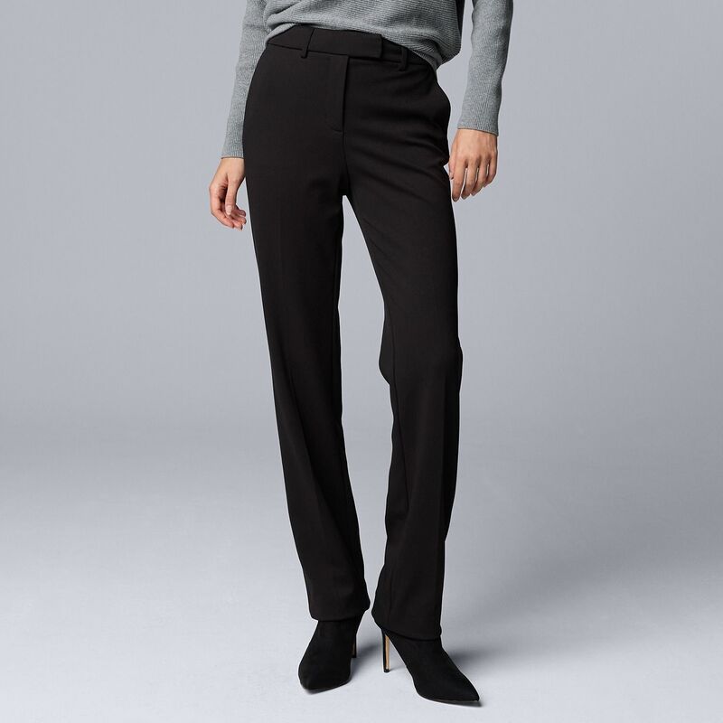ヴェラウォン レディース ボトムス カジュアルパンツ Womensimply Vera Wang HighRise Slim Straight Pants Black ブラック