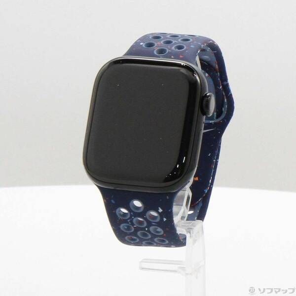 ソフマップ 〔中古品〕 Apple Watch Series 11 GPS 42mm ジェットブラックアルミニウムケース ブルーリボンNikeスポーツバンド【198】