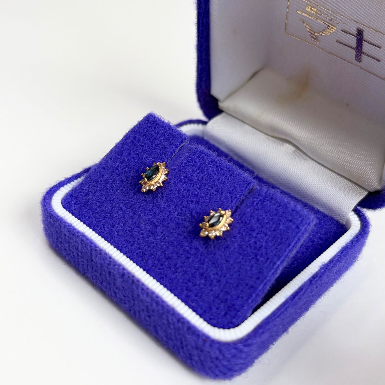 ジュエリーマキ K18 天然サファイア ダイヤ ピアス 18金 クラシック ジュエリーマキ K18 天然サファイア ダイヤ ピアス 18金 クラシック