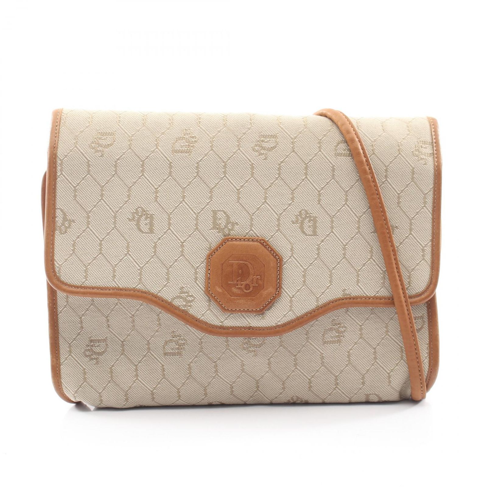 ディオール Dior ショルダーバッグ ハニカム ベージュ PVCコーティング