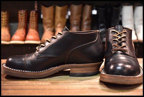 【8 良品】Rolling dub trio ローリングダブトリオ ROOTS LOW ルーツロウ ブラック ホースバット 黒 短靴 ブーツ HOPESMORE【GF210】