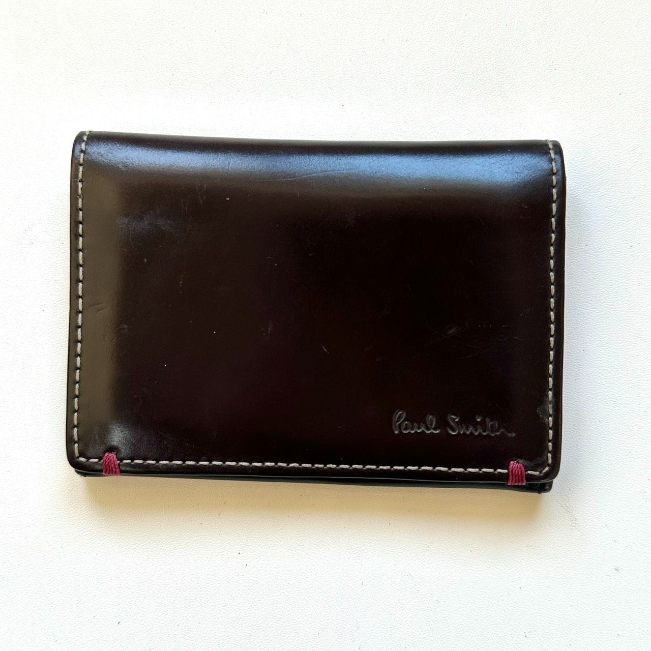 ポールスミス　Paul Smith 名刺入れ　カードケース　コードバン　ダークブラウン