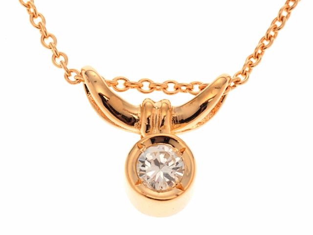 ジュエリー K18/D0.11/2.4g 貴金属･宝石 ﾈｯｸﾚｽ ネックレス K18イエローゴールド K18YG/ダイヤモンド ゴールド レディース【中古】 55,440円