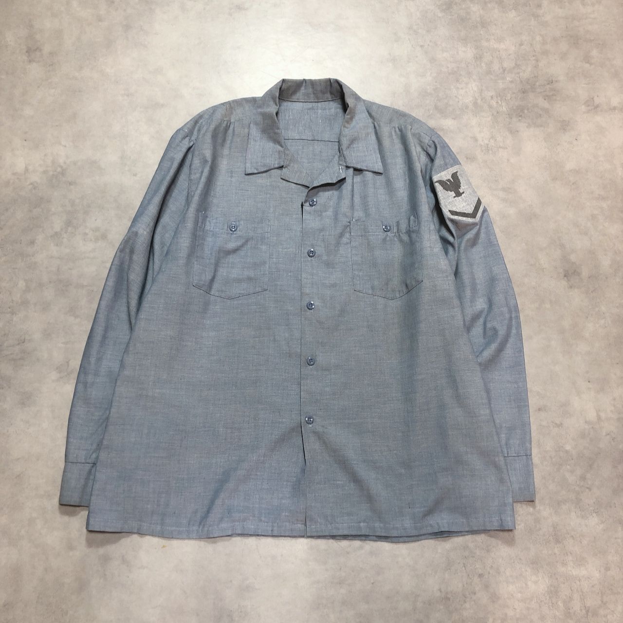 GQ5934◇U.S.NAVY : 50's-60's ヴィンテージ ミリタリー シャンブレーシャツ◇米海軍 実物