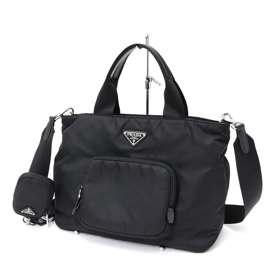 プラダ / PRADA　Re-Nylon 2WAY トートバッグ　1BG354　ナイロン　ブラック 【中古】