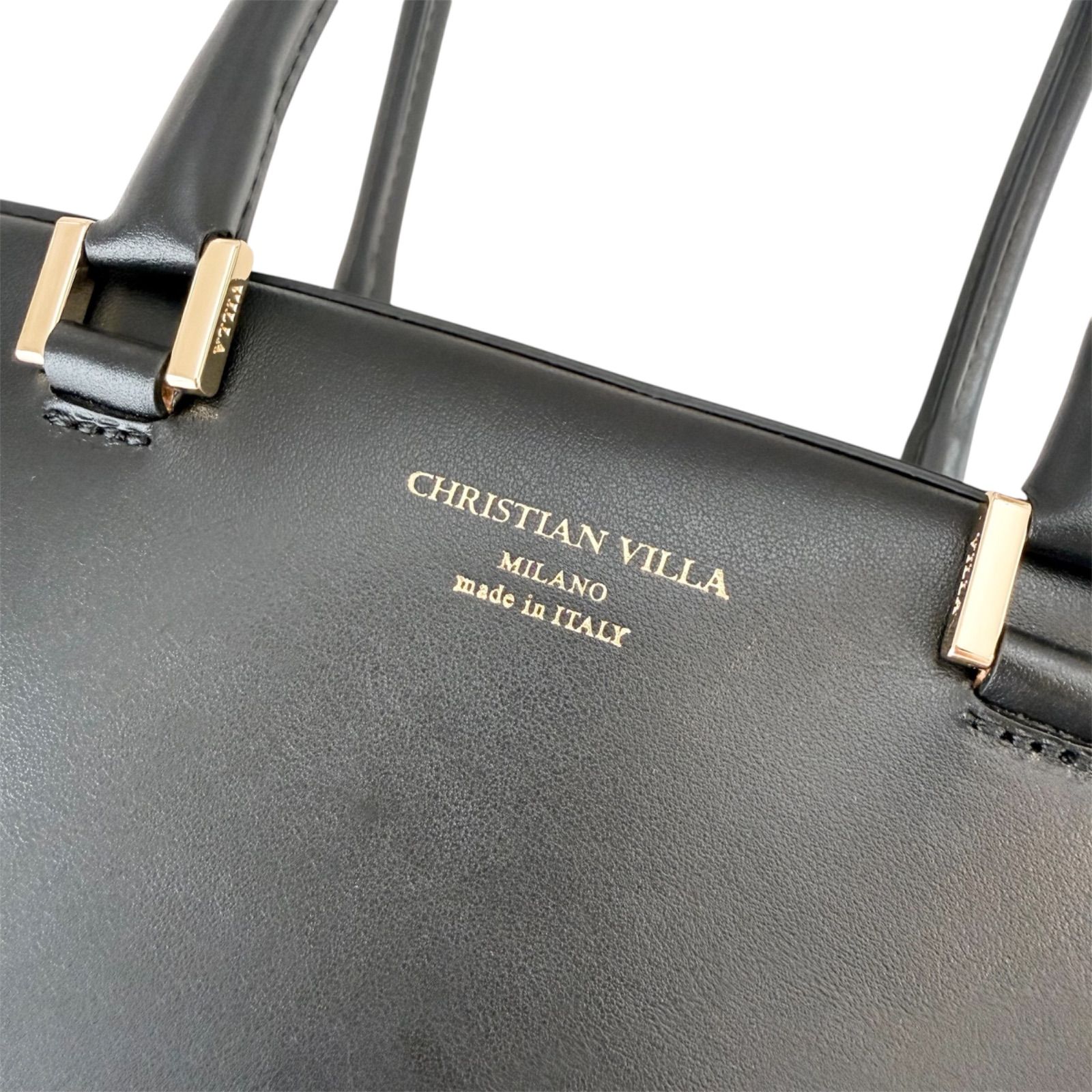 美品 定価4.5万 現行品 CHRISTIAN VILLA クリスチャンヴィラ レザー 