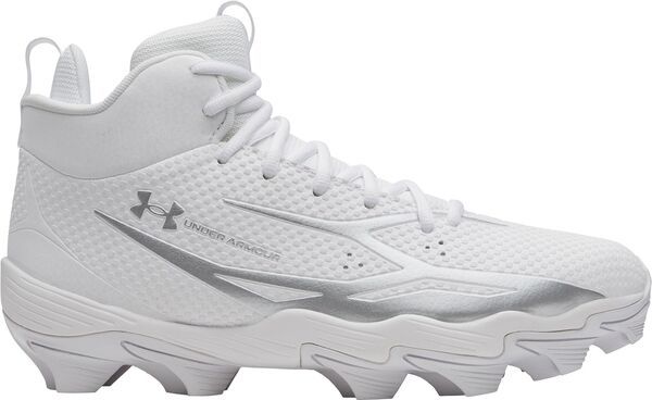 アンダーアーマー メンズ シューズ スニーカー Under Armour Spotlight HammerM Football Cleats WhiteSilverSilver ホワイト