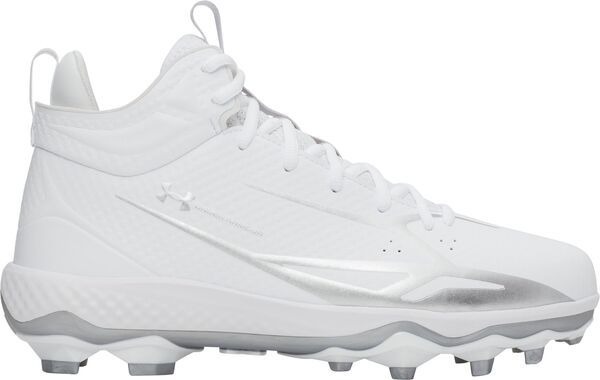 アンダーアーマー メンズ シューズ スニーカー Under Armour Spotlight Mid TPU Football Cleats WhiteSilverSilver ホワイト