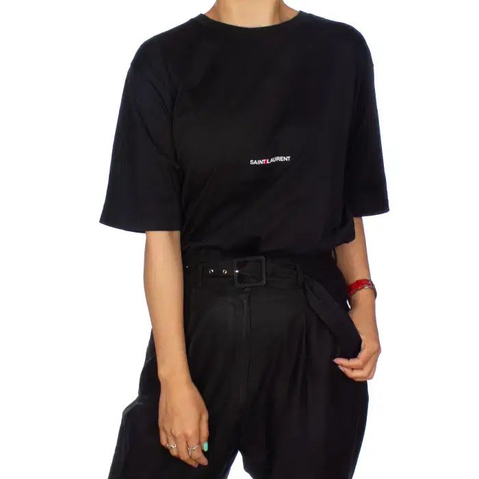 Saint Laurent サンローラン ロゴ 半袖 Tシャツ レディース 460876 YB2DQ 1000