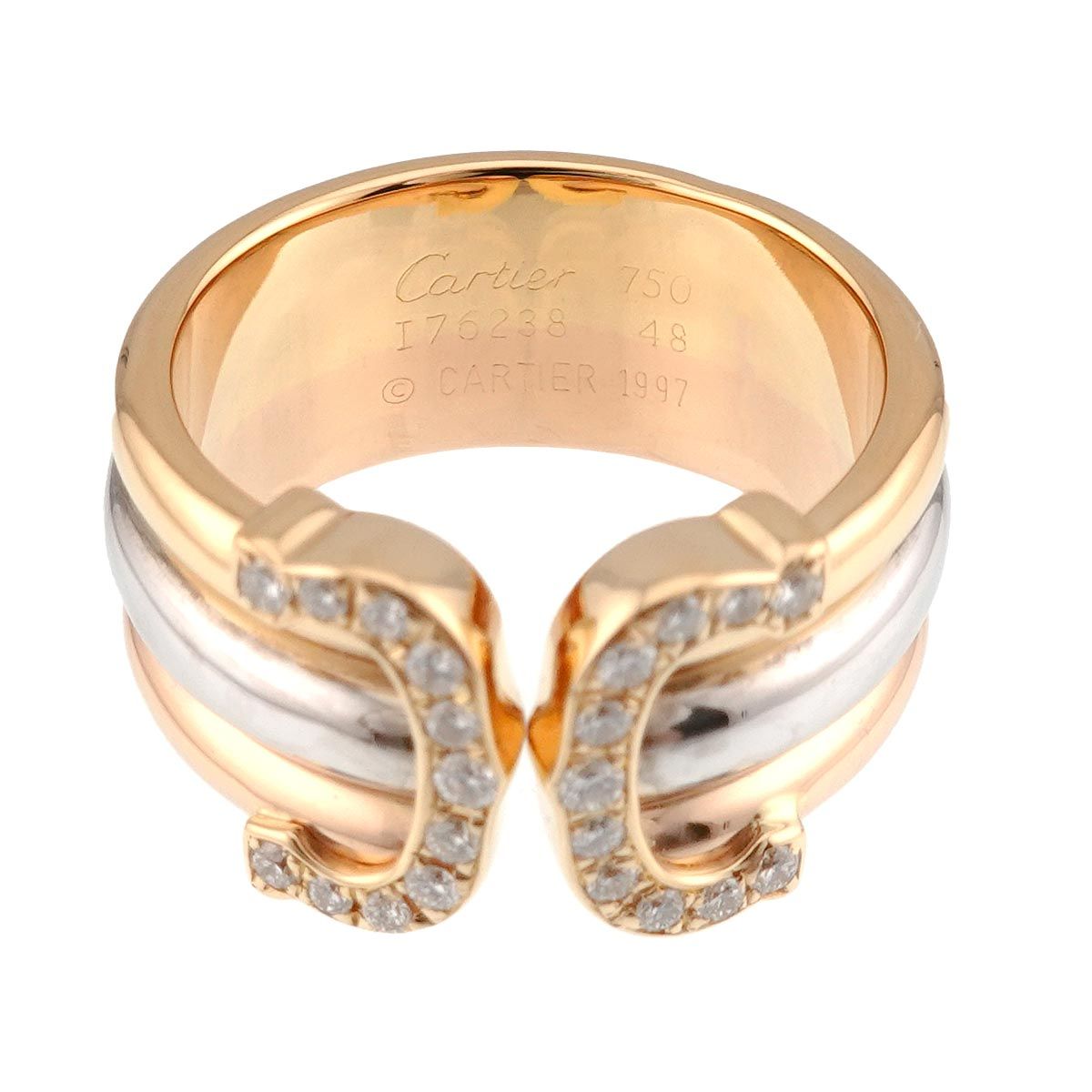 Cartier カルティエ 750 2C リング #48 スリーカラー カルティエ Cartier 2C #48 ダイヤ リング K18 YG WG PG スリーカラー