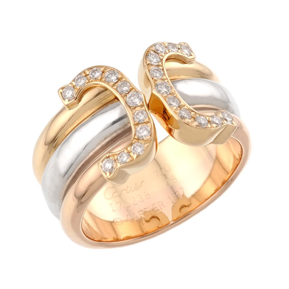 カルティエ Cartier 2C #48 ダイヤ リング K18 YG WG PG スリーカラー