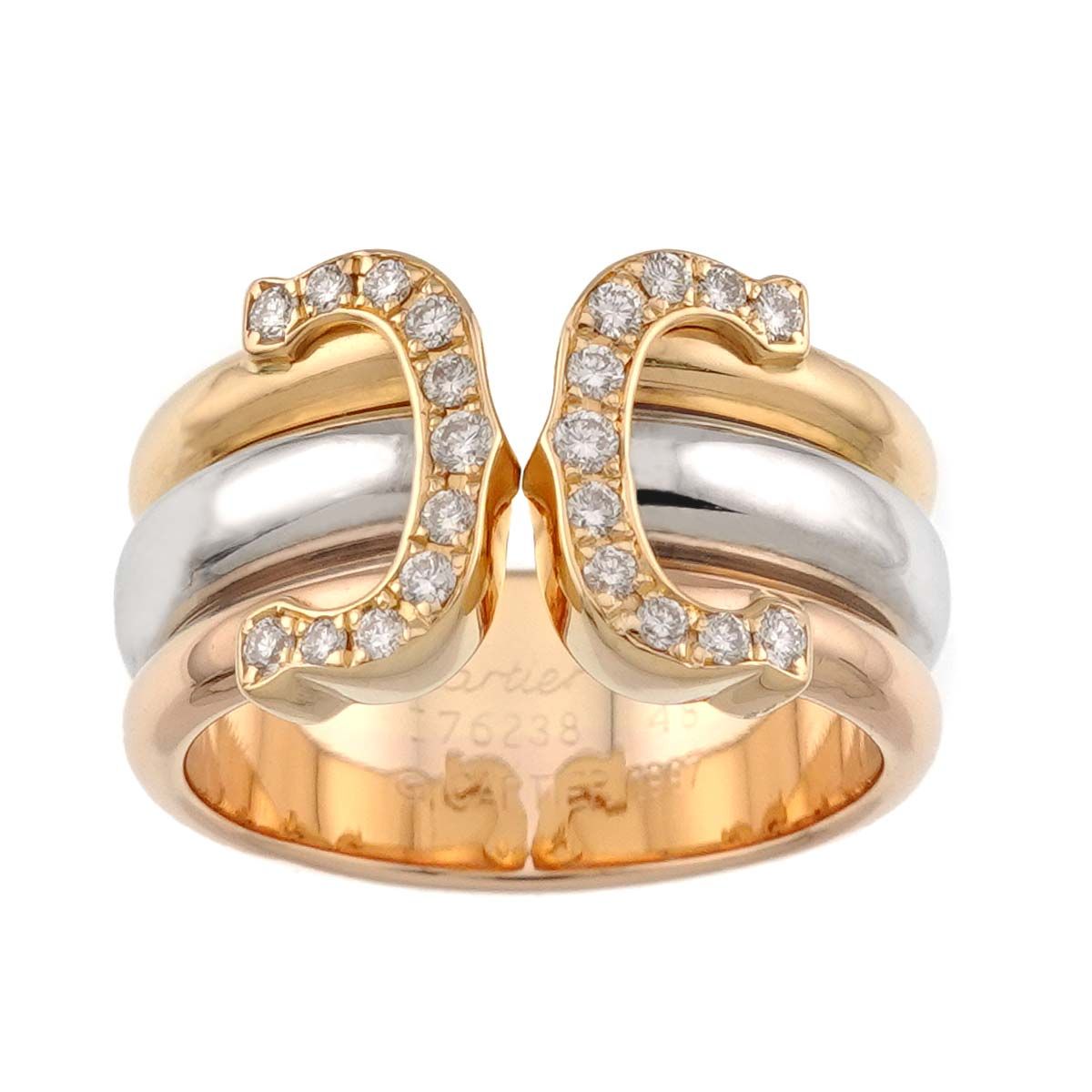 カルティエ Cartier 2C #48 ダイヤ リング K18 YG WG PG スリーカラー