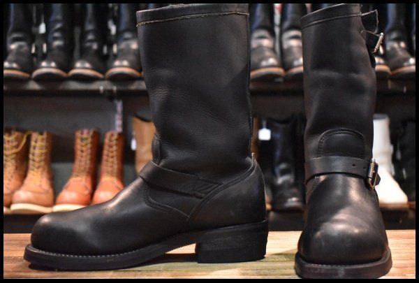 7.5E 良品 白タグ】Chippewa チペワ エンジニア 27863 黒 ブラック