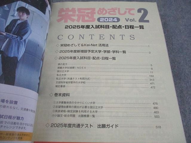 河合塾 栄冠めざして Vol.2 2025年度入試科目・配点・日程一覧 状態
