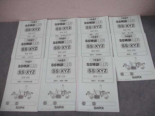 SAPIX サピックス 小6 理科 SS特訓 SS-XYZ SS-01−11 2025年度版 全11