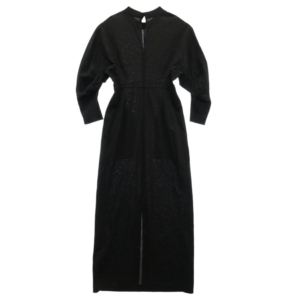 Mame Kurogouchi 定価4.6万 ジャージーワンピース ブラック M マメクロゴウチ Mame Kurogouchi MM23PF-JS735 Cotton Jersey Dress