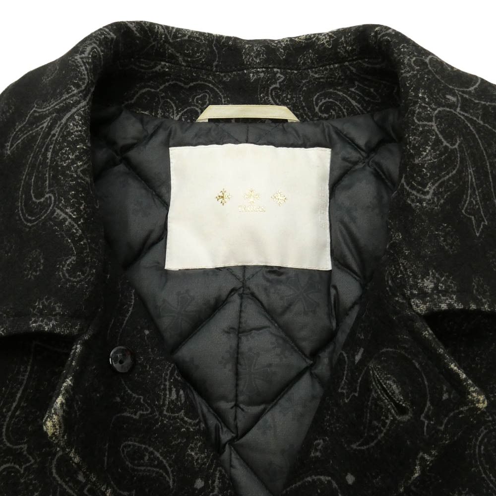 TATRAS タトラス 14AW MTA15A4304 ATELIER LINE アトリエライン ペイズリー ダウン コート ブラック系 03【中古】 TATRAS タトラス 14AW MTA15A4304 ATELIER LINE アトリエライン