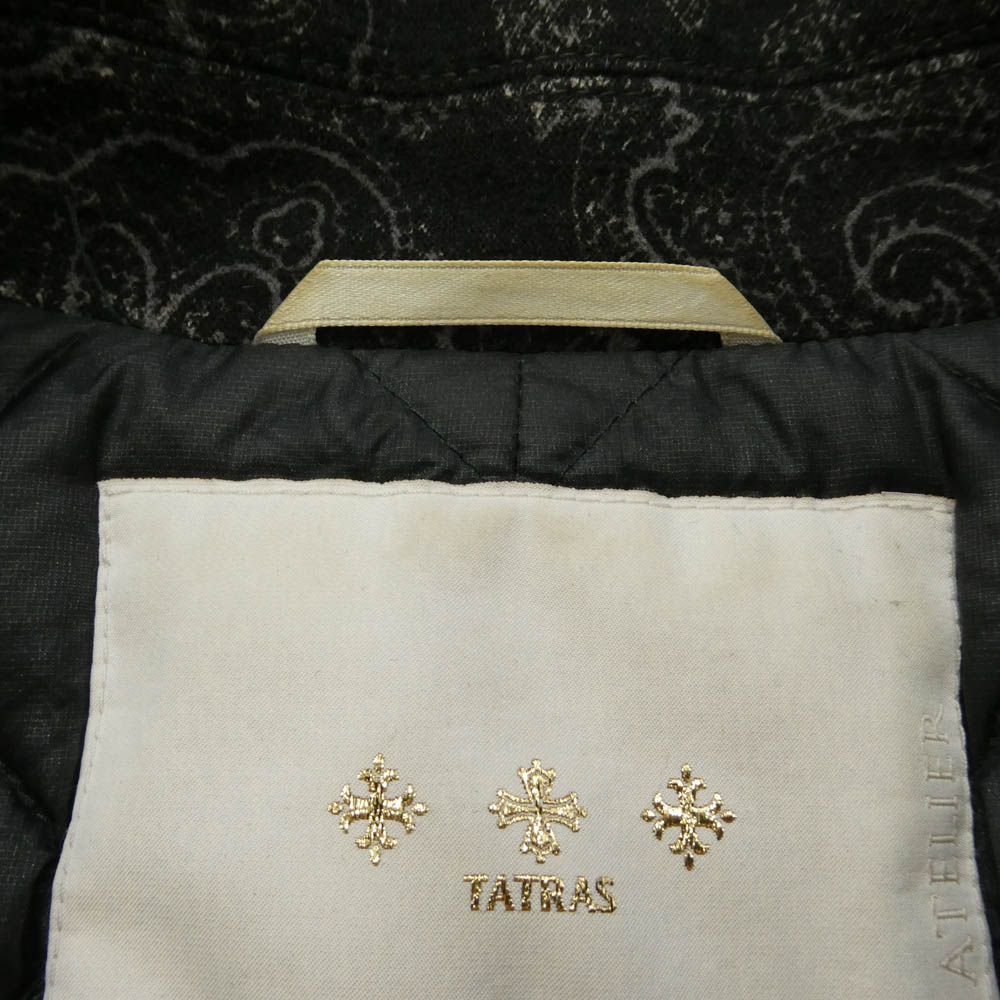 TATRAS タトラス 14AW MTA15A4304 ATELIER LINE アトリエライン ペイズリー ダウン コート ブラック系 03【中古】 TATRAS タトラス 14AW MTA15A4304 ATELIER LINE アトリエライン