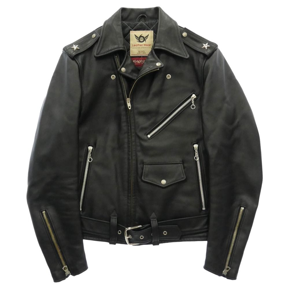 トリプルシックス 666 英国製 MY WAY MAN マイウェイマン シングル ライダース ジャケット ブラック系 36【中古】 トリプルシックス 666 MY WAY MAN マイウェイマン ワンスター レザー