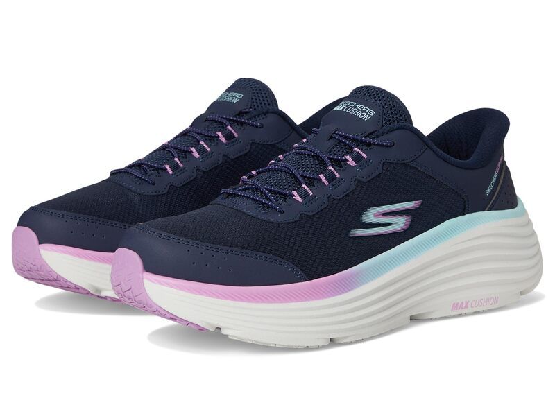 スケッチャーズ レディース シューズ スニーカー SKECHERS Max Cushioning Endeavour Cardova Hands Free SlipIns NavyPurple ネイビ