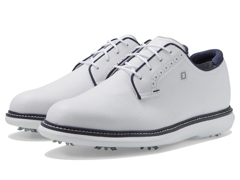 フットジョイ メンズ シューズ スニーカー FootJoy Traditions Blucher Golf Shoes WhiteWhiteNav ホワイト