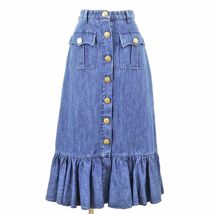 Valentino ヴァレンチノ スカート デニム サイズ 36 レディース Vロゴ