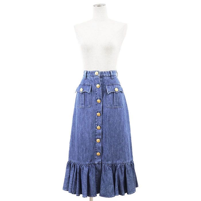 Valentino ヴァレンチノ スカート デニム サイズ 36 レディース Vロゴ