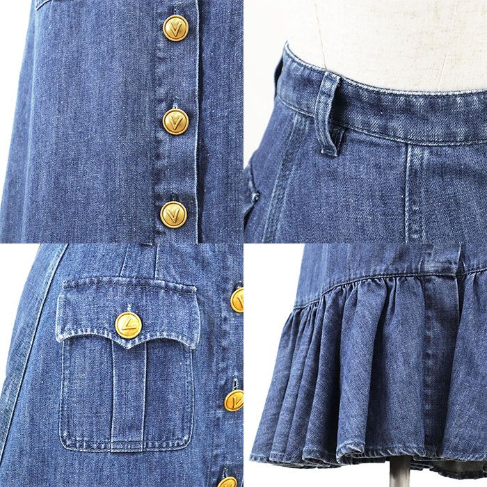 Valentino ヴァレンチノ スカート デニム サイズ 36 レディース Vロゴ