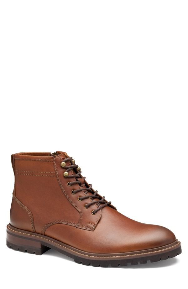 ジョンストンアンドマーフィー メンズ シューズ ブーツ・レインブーツ Johnston Murphy Barrett Plain Toe Bootan Full Grain タン