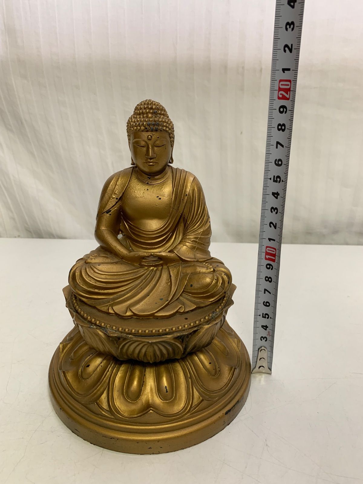 釈迦牟尼仏像 お釈迦様 金属製 仏像 蓮華座 置物 - メルカリ
