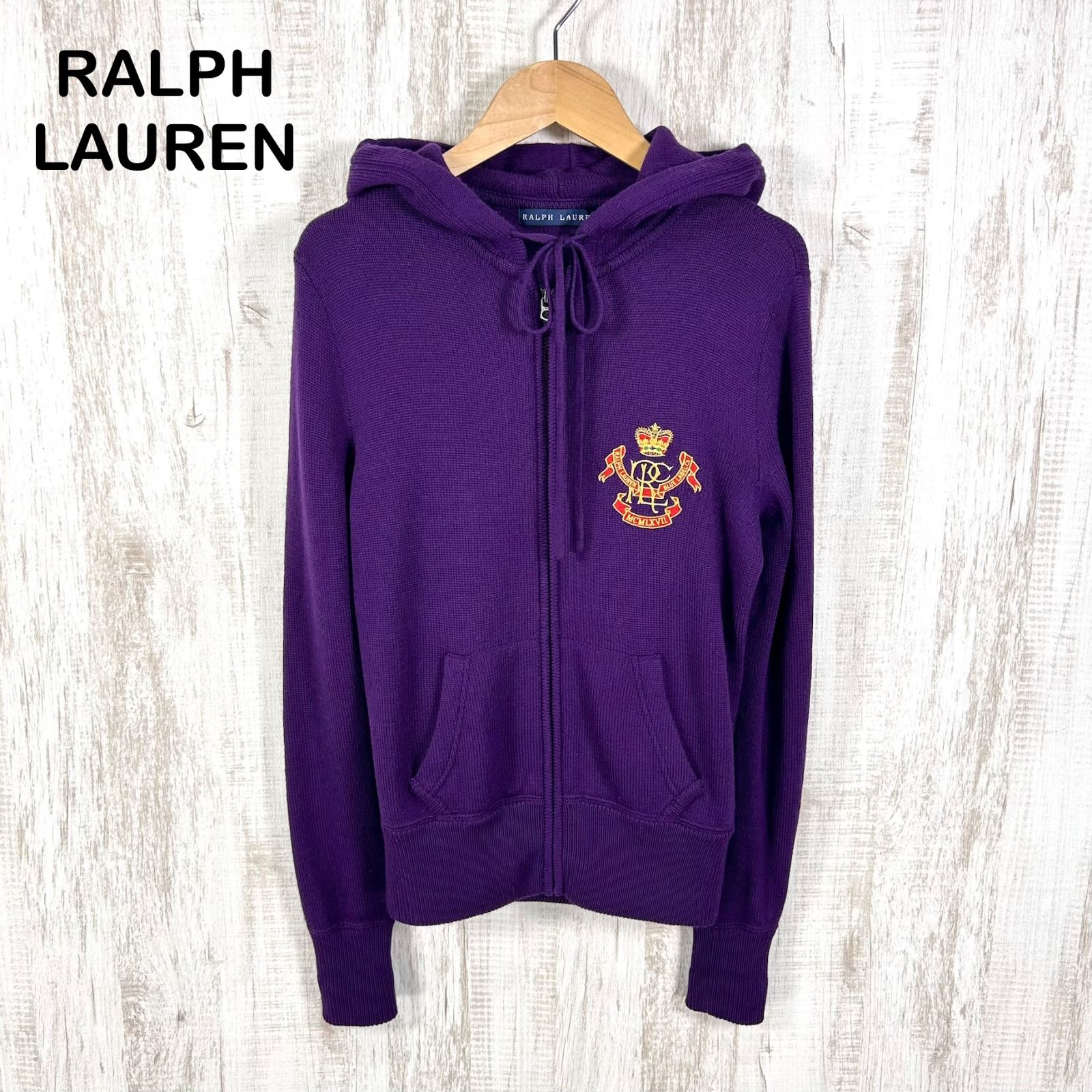 00s RALPH LAUREN ラルフローレン エンブレルロゴ刺繡 ウールニット