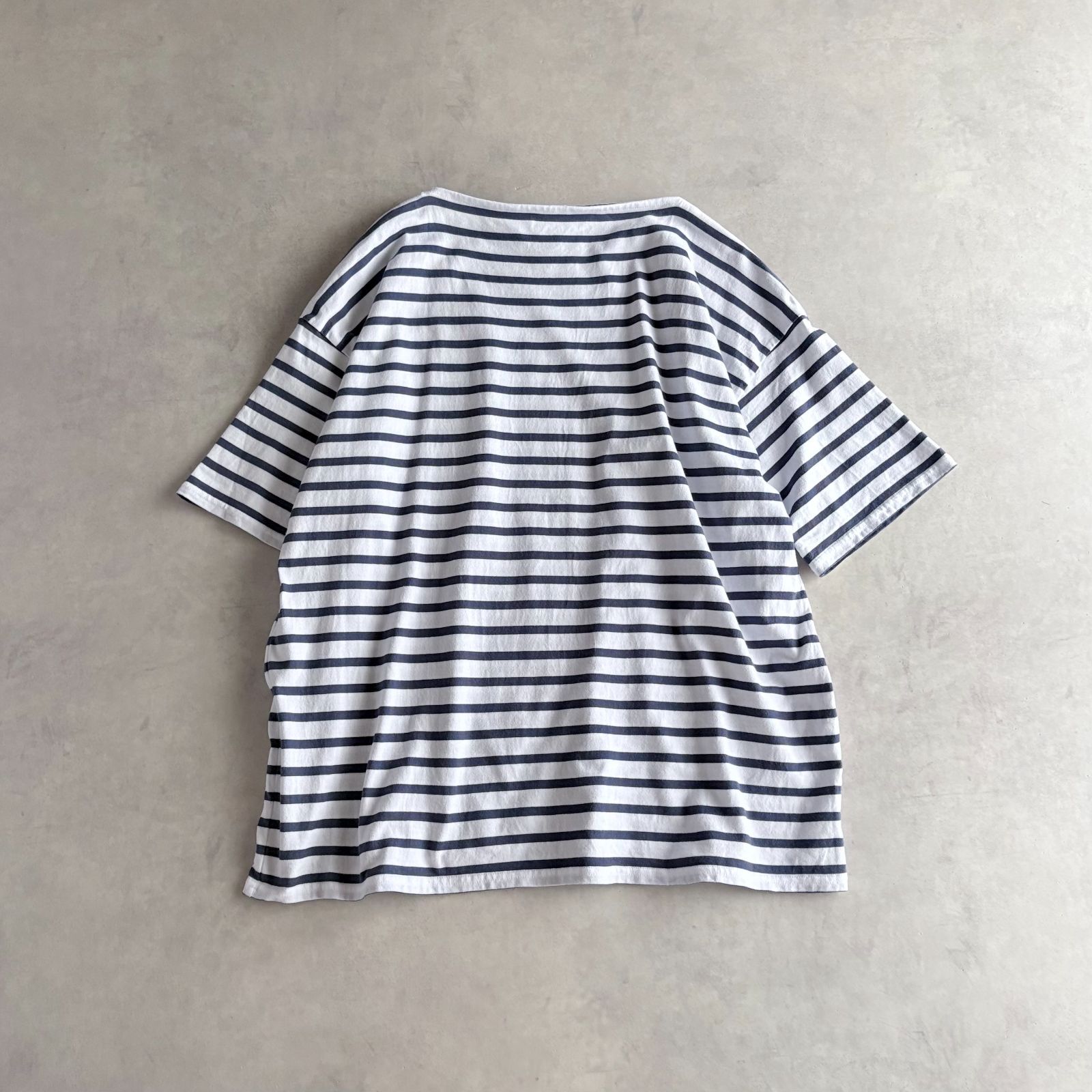 TOUJOURS トゥジュー / BOATNECK HALF SLEEVE SHIRT 5分袖 ボーダー