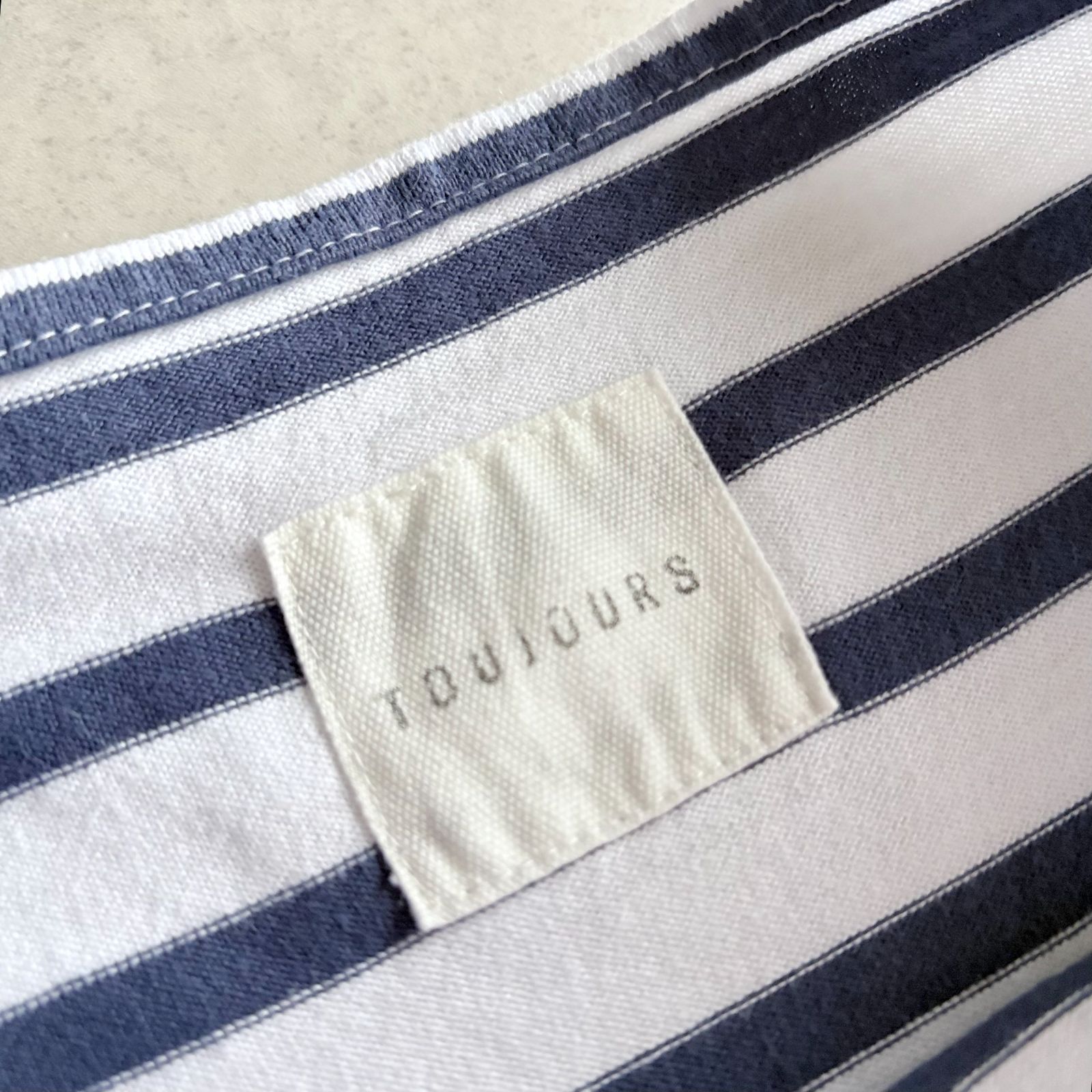 TOUJOURS トゥジュー / BOATNECK HALF SLEEVE SHIRT 5分袖 ボーダー