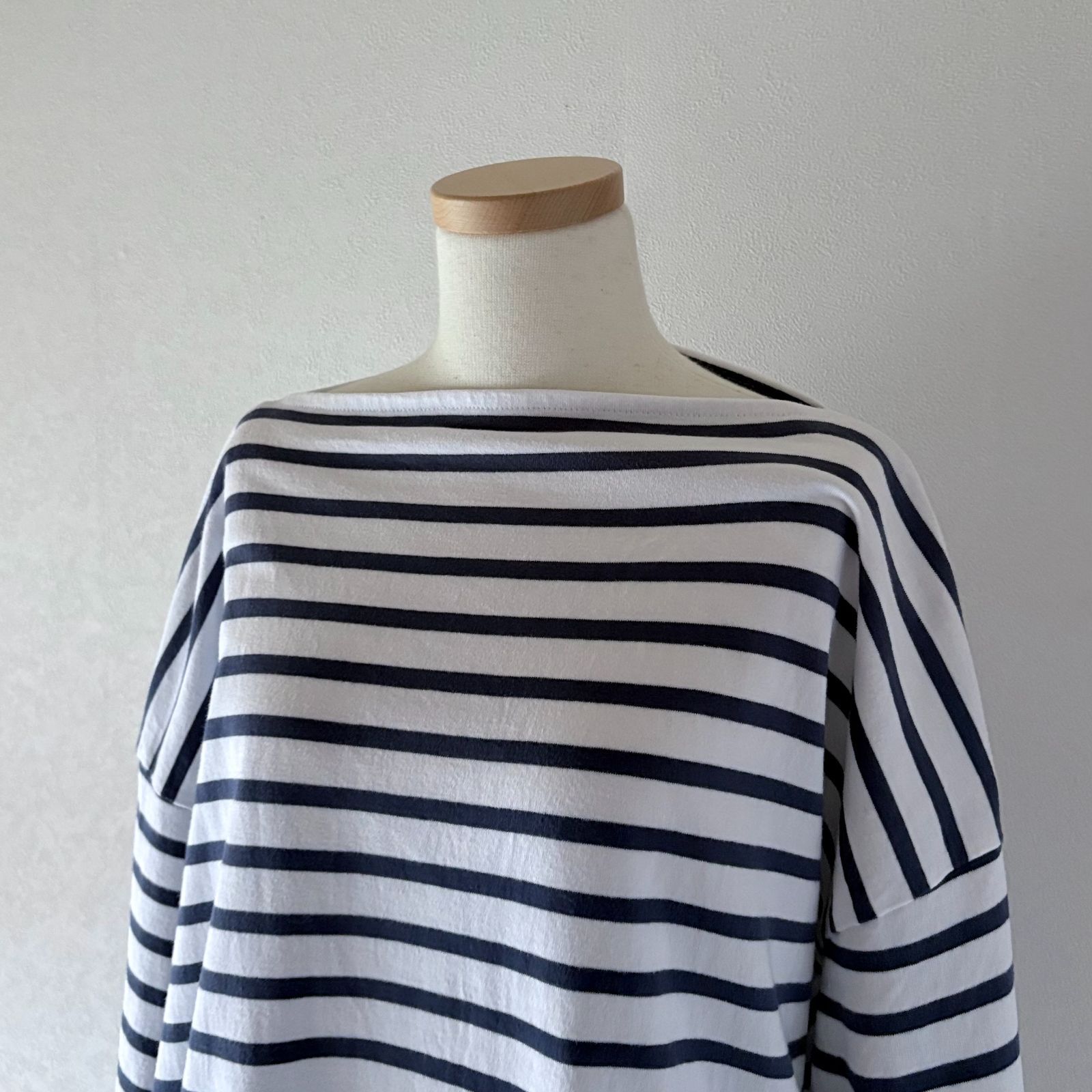 TOUJOURS トゥジュー / BOATNECK HALF SLEEVE SHIRT 5分袖 ボーダー
