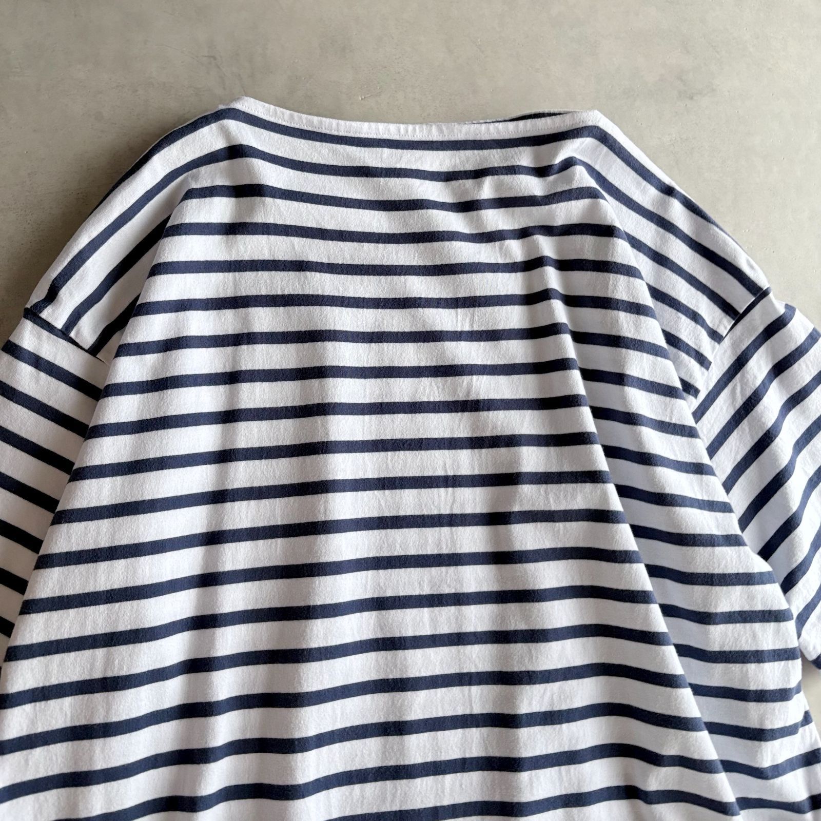 TOUJOURS トゥジュー / BOATNECK HALF SLEEVE SHIRT 5分袖 ボーダー