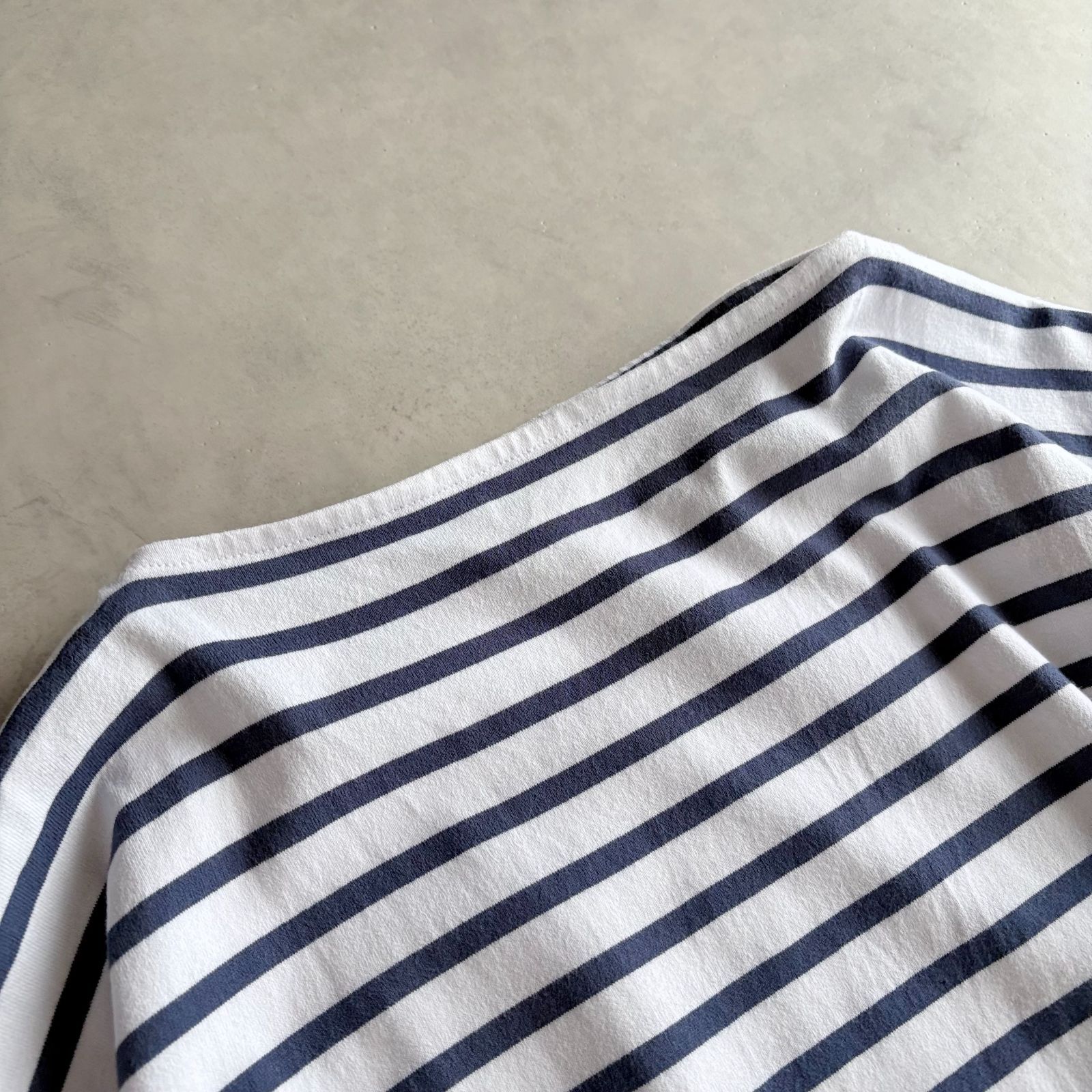 TOUJOURS トゥジュー / BOATNECK HALF SLEEVE SHIRT 5分袖 ボーダー