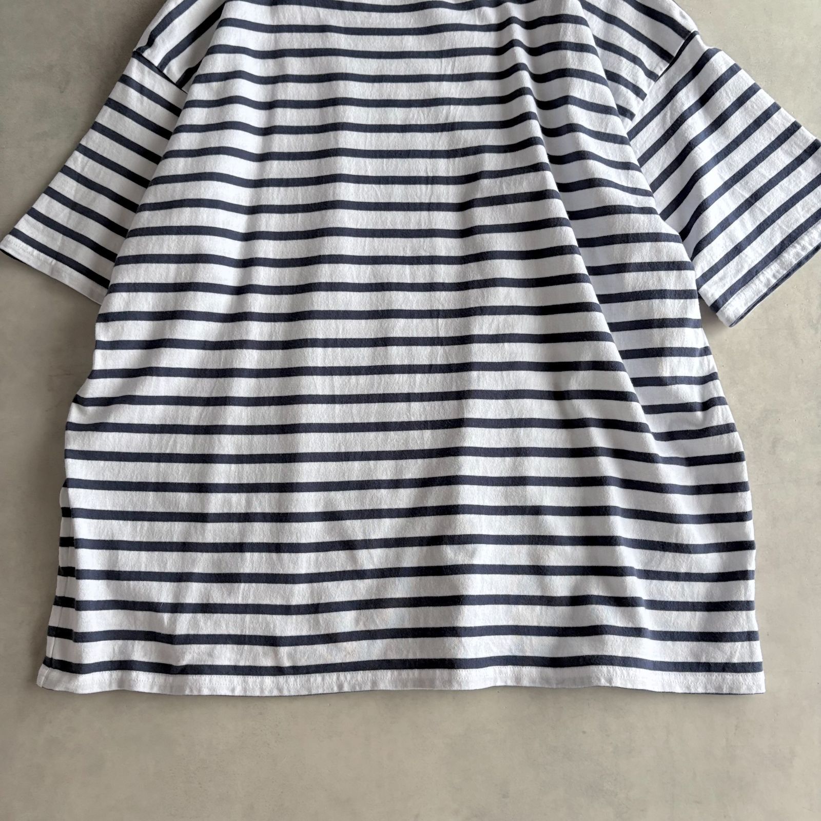 トゥジュー　今期　ボーダーボートネック　ハーフスリーブシャツ TOUJOURS トゥジュー / BOATNECK HALF SLEEVE SHIRT 5分袖 ボーダー