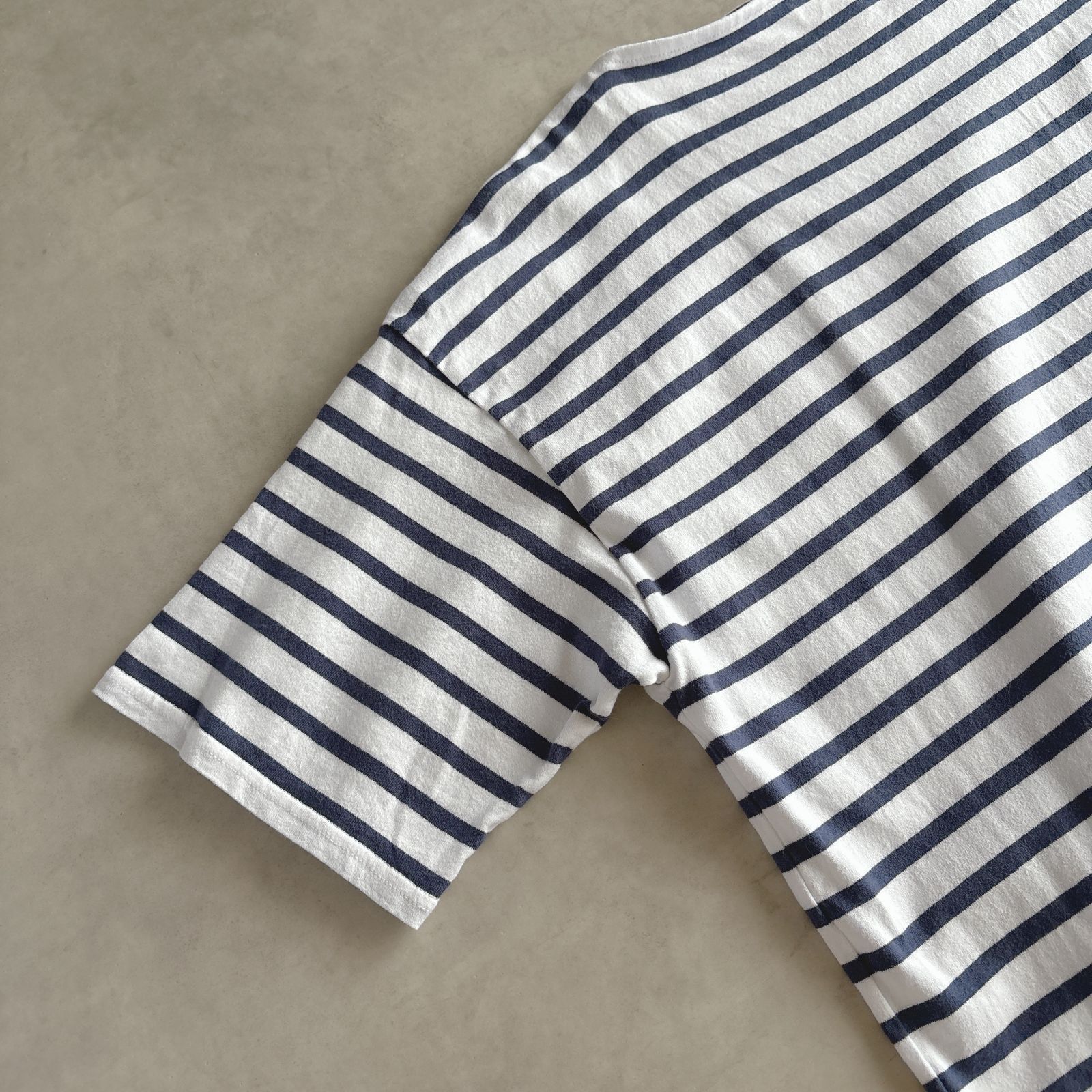 トゥジュー　今期　ボーダーボートネック　ハーフスリーブシャツ TOUJOURS トゥジュー / BOATNECK HALF SLEEVE SHIRT 5分袖 ボーダー