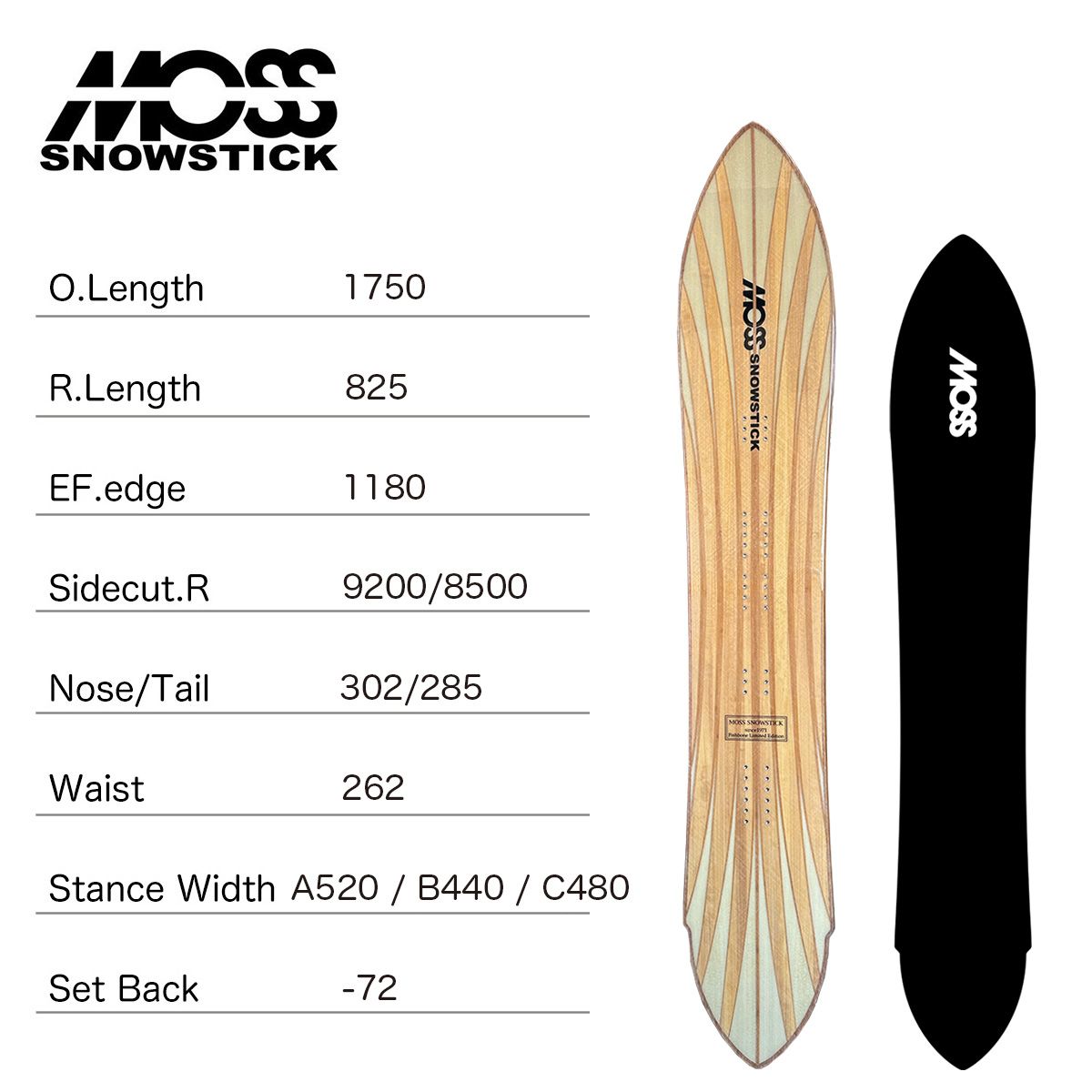 スノーボード MOSS STICK Fishbone Limited 64PT モス スノースティック スノーボード 板 25-26 数量限定モデル