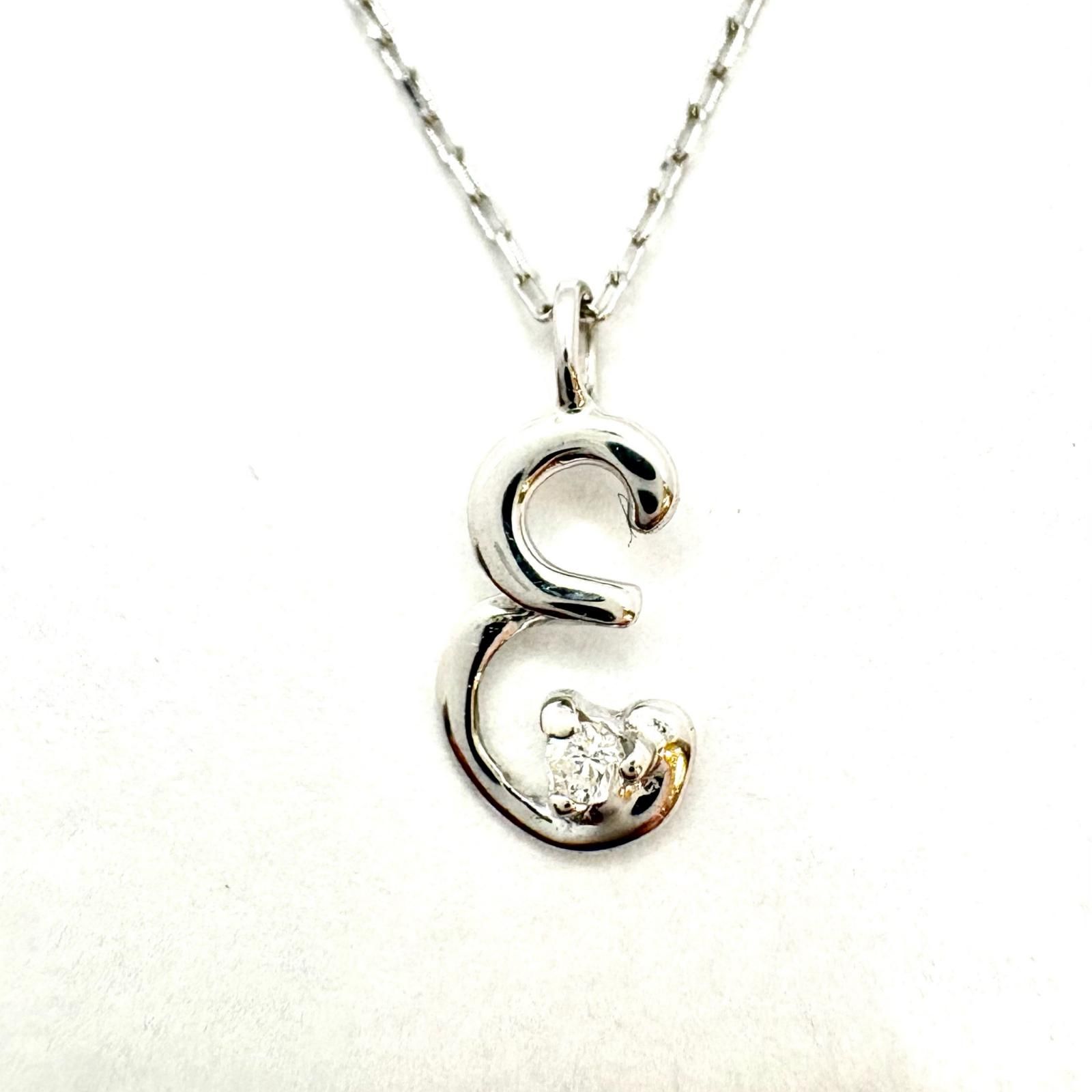 JEWELRY ジュエリー ジュエリー K10WG/D0.01/0.4g 貴金属･宝石 ネックレス ネックレス K10ホワイトゴールド K10WG/ダイヤモンド シルバー レディース【中古】471