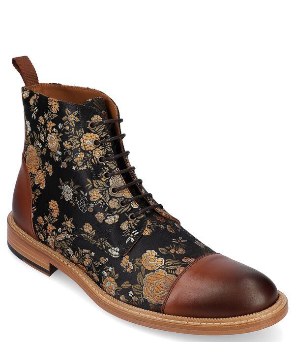 タフト メンズ シューズ ブーツ・レインブーツ フラワー柄 プリント コットン キャップ フラワー Taft Mens Jack Floral Print Cotton Jacquard Calfsk