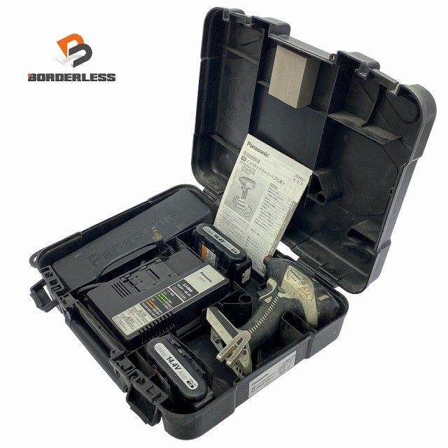 ☆中古品 コメント必読☆Panasonic パナソニック 14.4V 充電インパクトドライバ EZ7543 バッテリー2個 充電器 ケース付 締付け130508