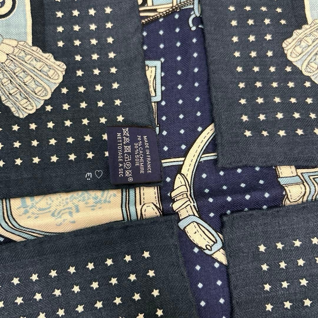 HERMES エルメス カレ140ジェアン 宮廷の馬具バンダナ カシシル マリン